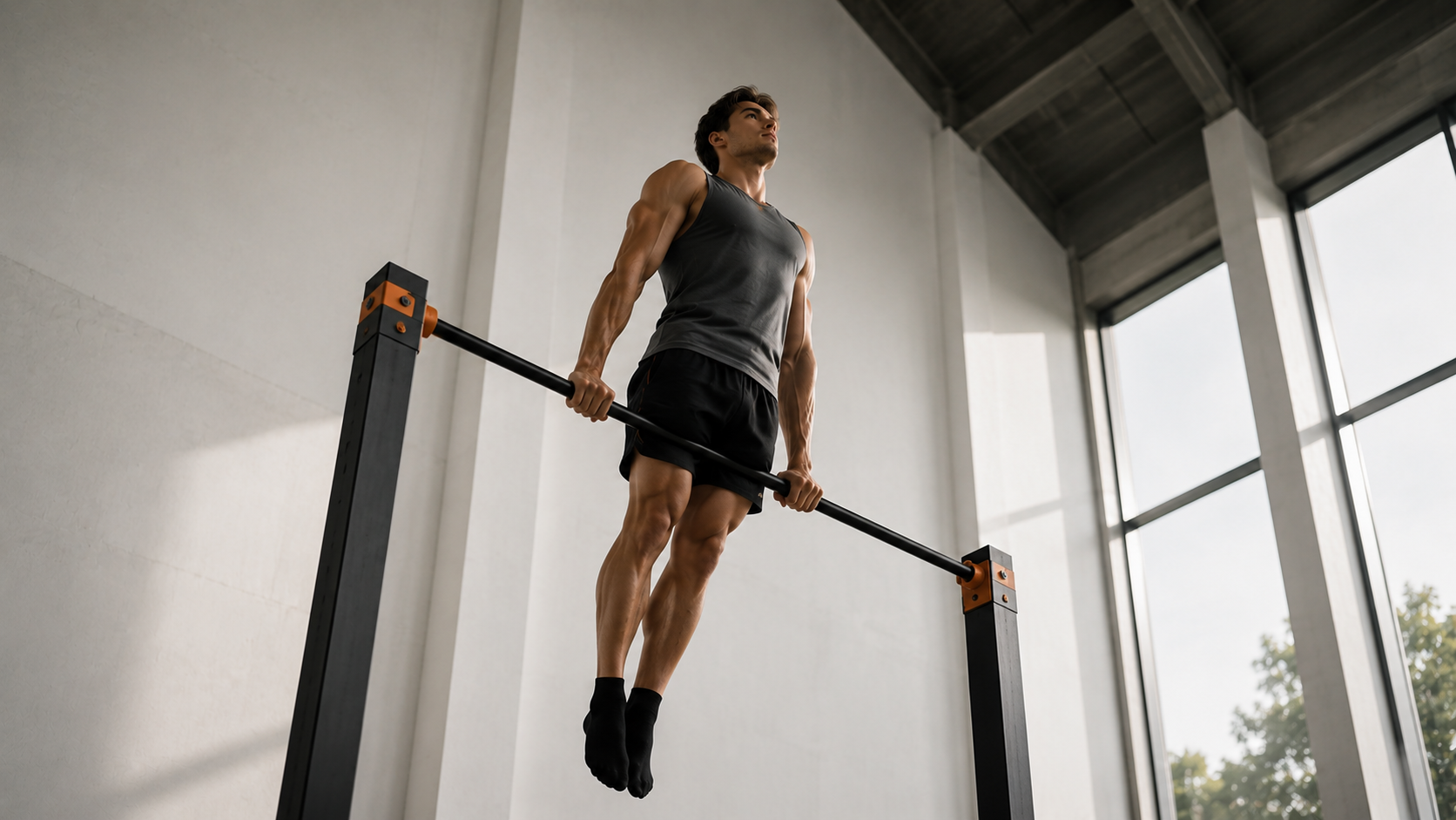 Atleta realizando muscle-up en studio UNCOMMON